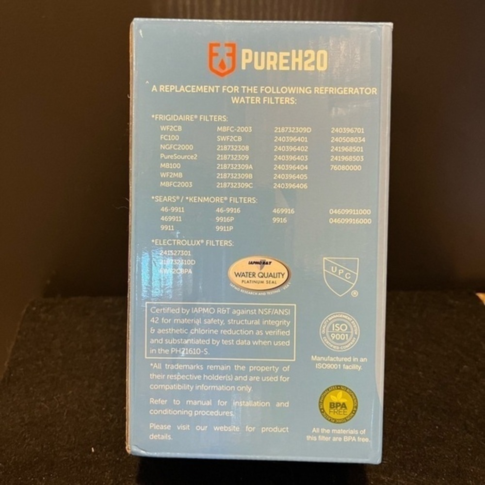 Refrigerator Filter PureH2O Water Filter PH21610S Frigidaire Kenmore Electrolux - Picture 8 of 9